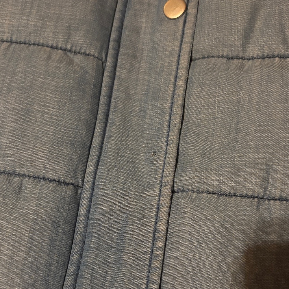 Skies Are Blue Light Denim Quilted Puffer Vest - Picture 2 of 5